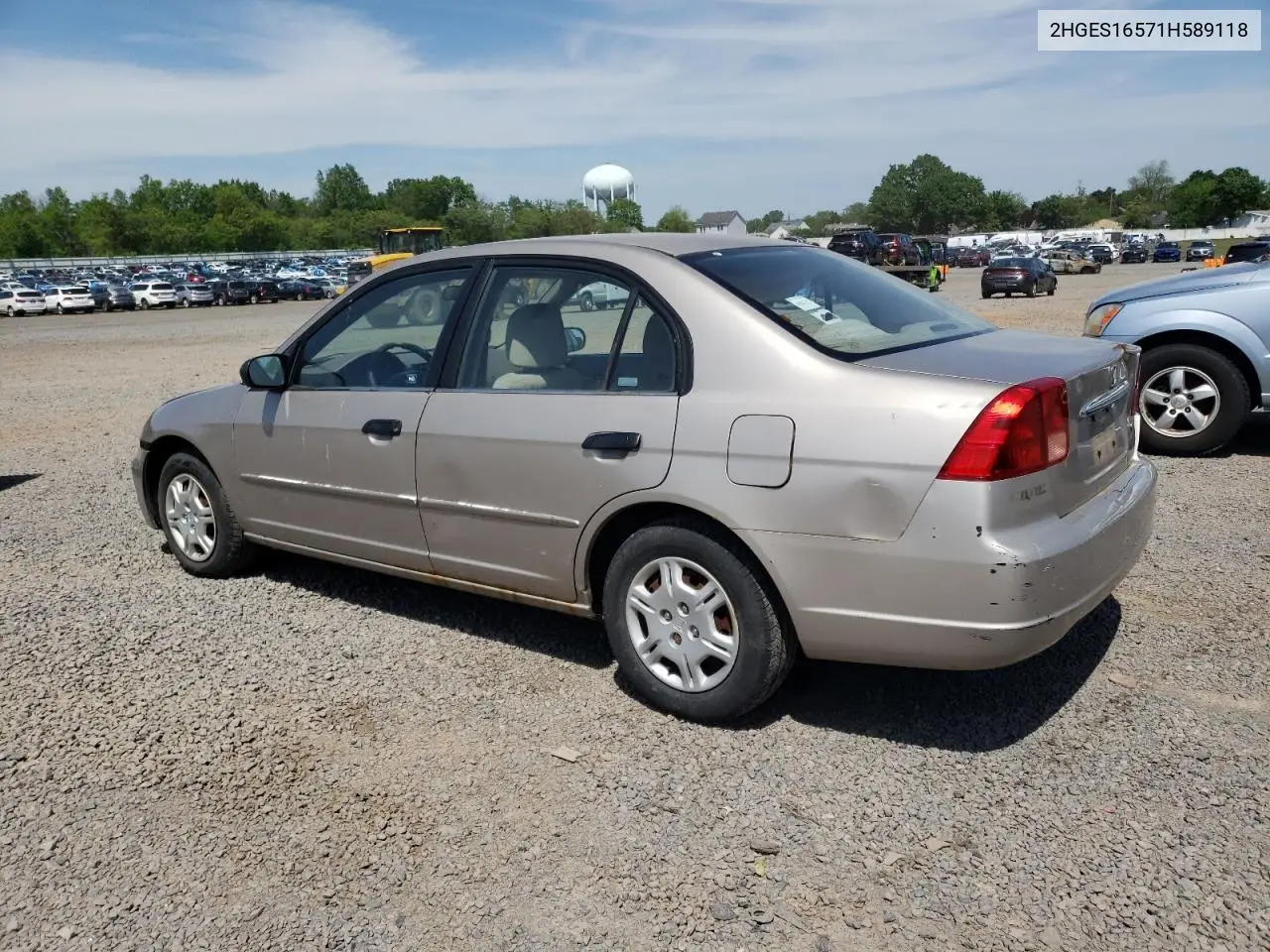 2001 Honda Civic Lx VIN: 2HGES16571H589118 Lot: 56431055