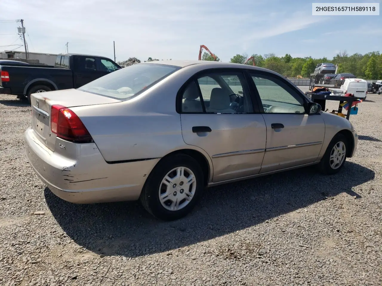 2001 Honda Civic Lx VIN: 2HGES16571H589118 Lot: 56431055