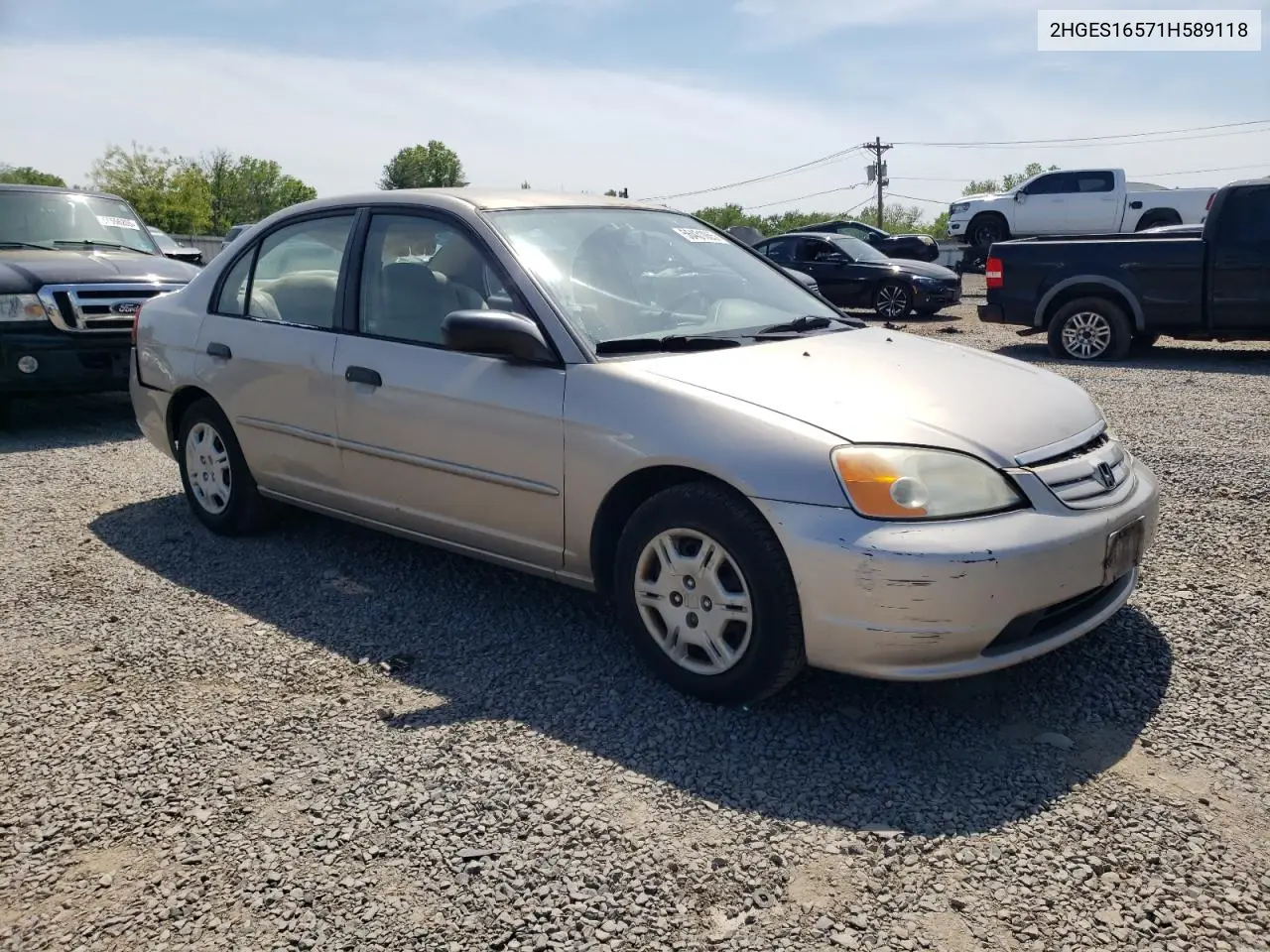 2001 Honda Civic Lx VIN: 2HGES16571H589118 Lot: 56431055