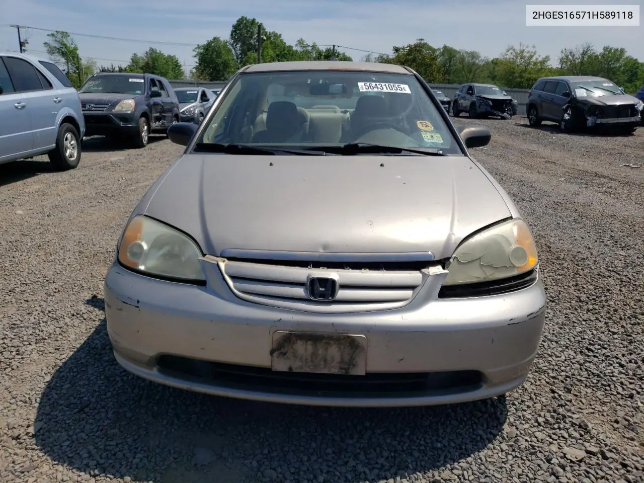 2001 Honda Civic Lx VIN: 2HGES16571H589118 Lot: 56431055