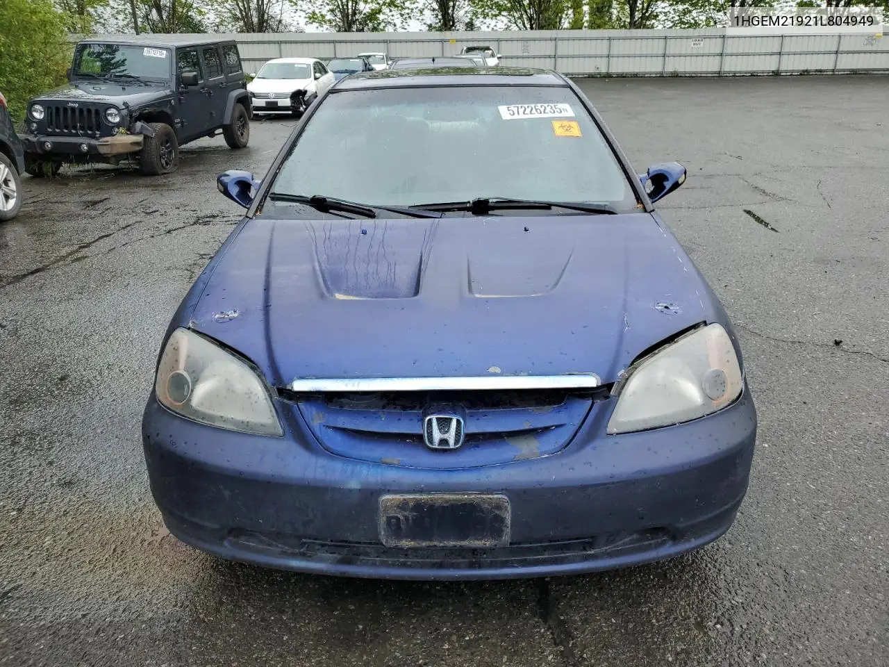 2001 Honda Civic Si VIN: 1HGEM21921L804949 Lot: 57226235