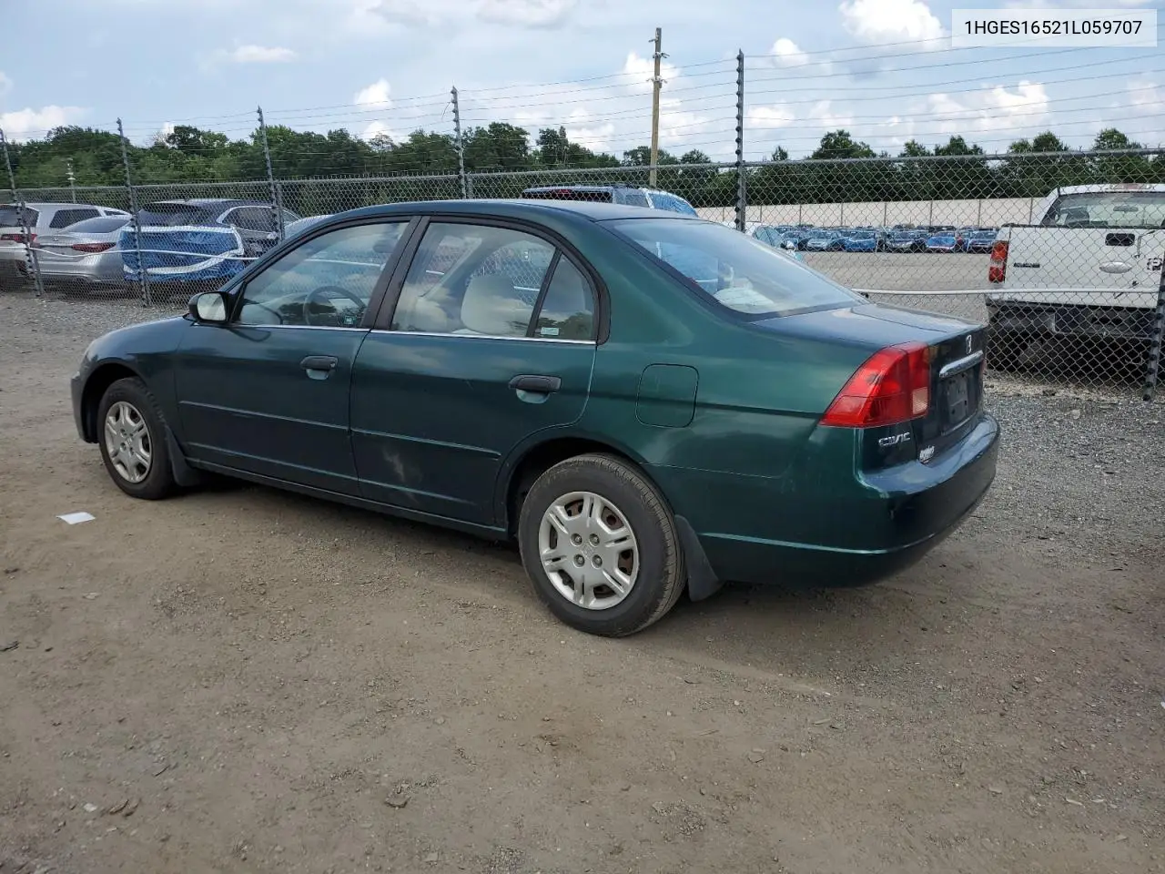 2001 Honda Civic Lx VIN: 1HGES16521L059707 Lot: 62904995