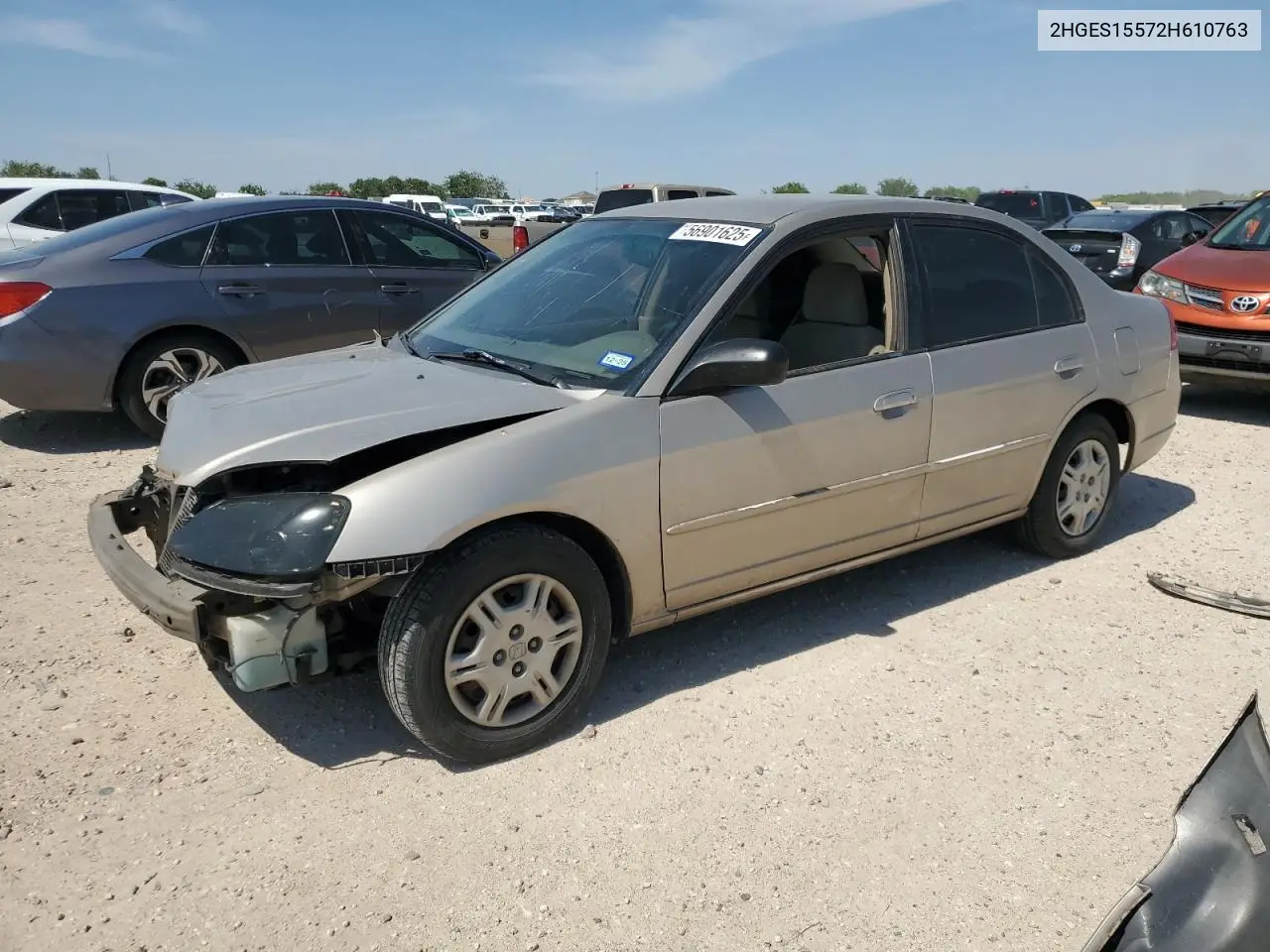 2002 Honda Civic Lx VIN: 2HGES15572H610763 Lot: 56901625