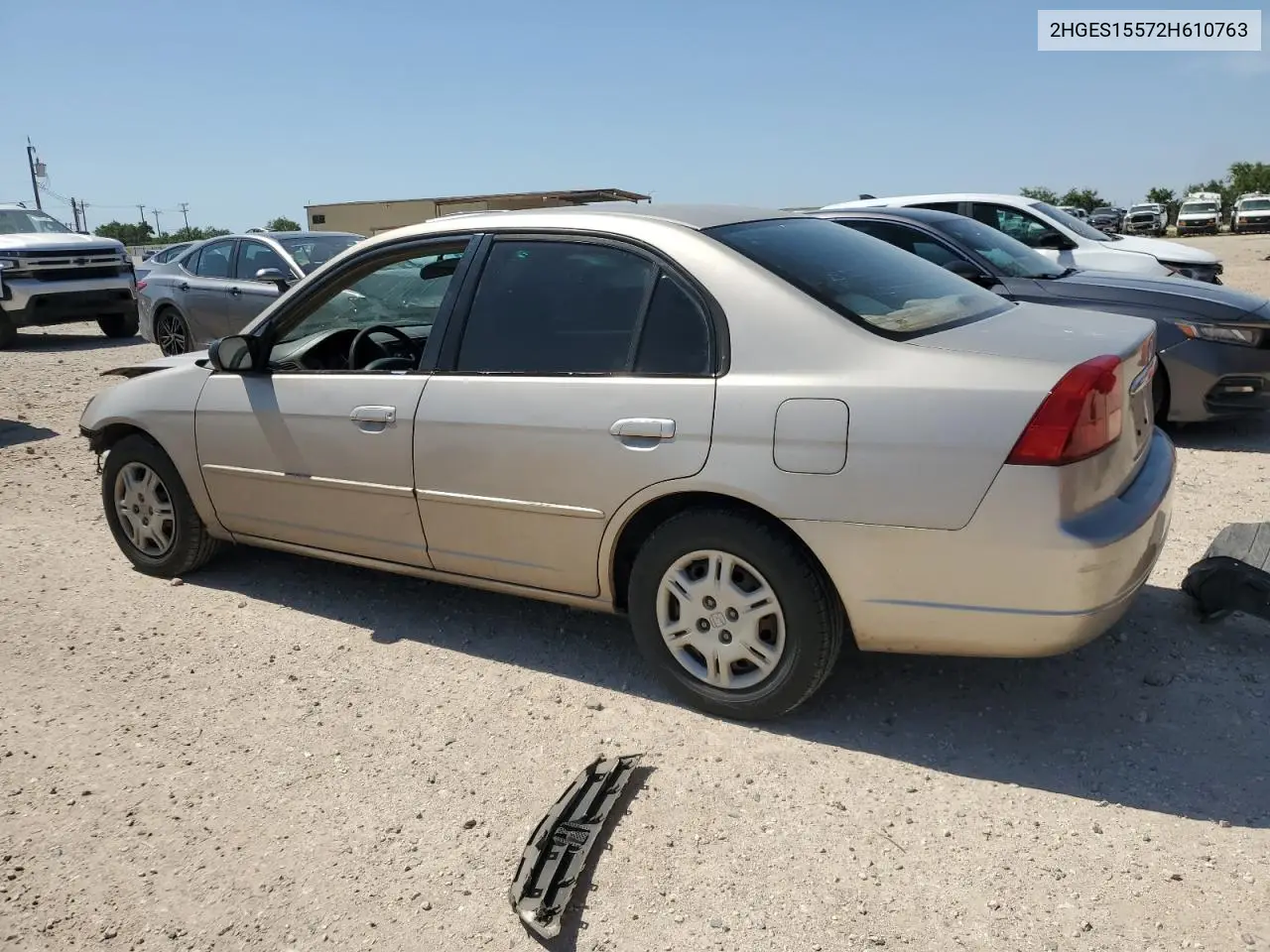 2002 Honda Civic Lx VIN: 2HGES15572H610763 Lot: 56901625