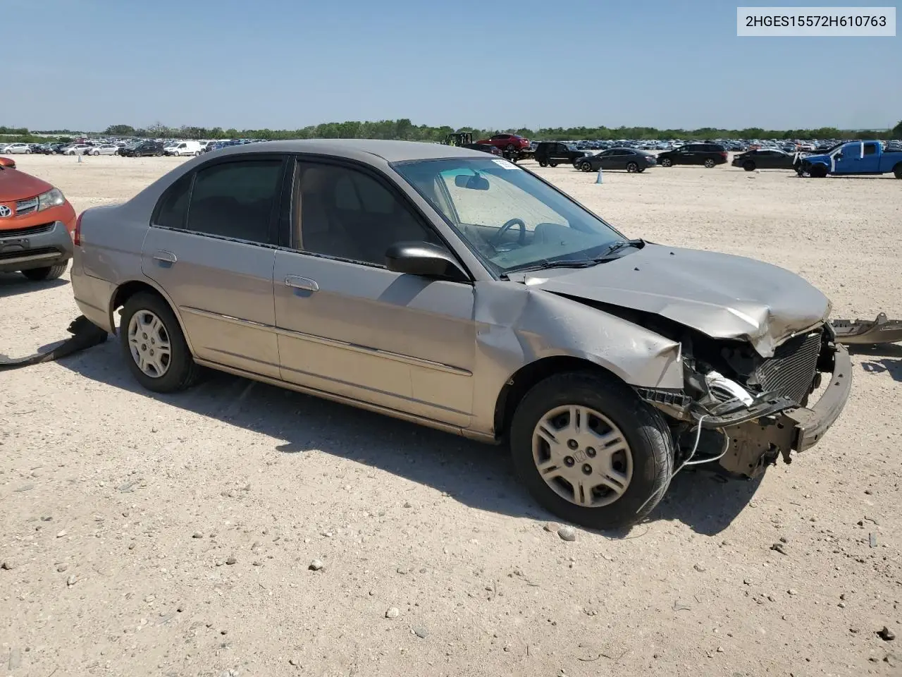 2002 Honda Civic Lx VIN: 2HGES15572H610763 Lot: 56901625