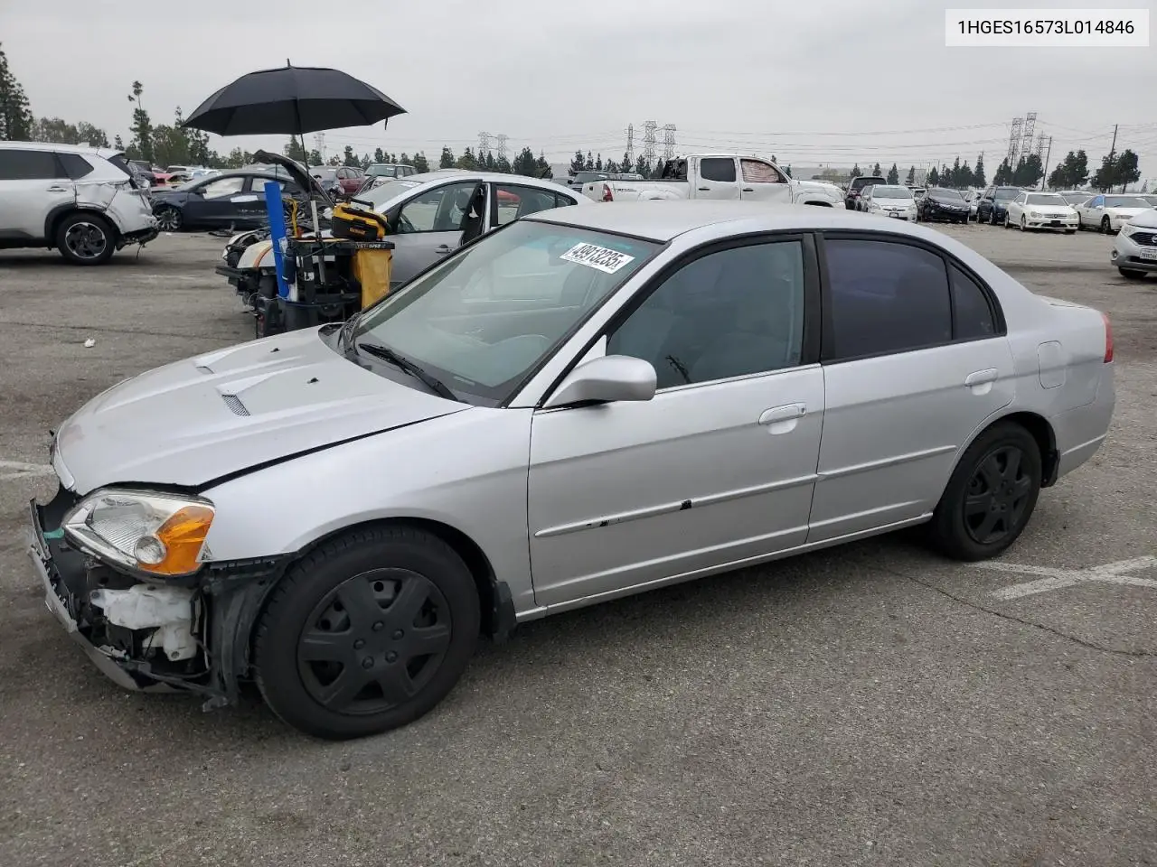 2003 Honda Civic Lx VIN: 1HGES16573L014846 Lot: 49913235