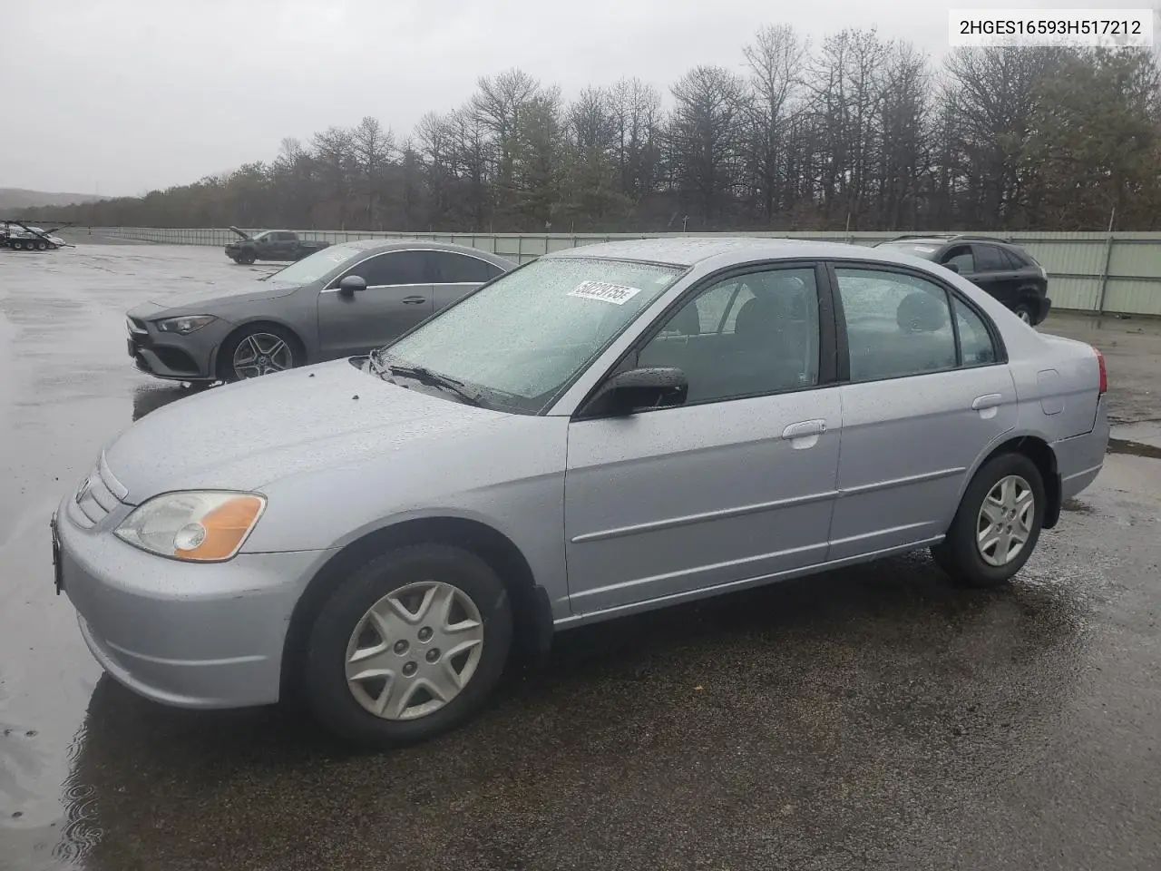 2003 Honda Civic Lx VIN: 2HGES16593H517212 Lot: 50229755
