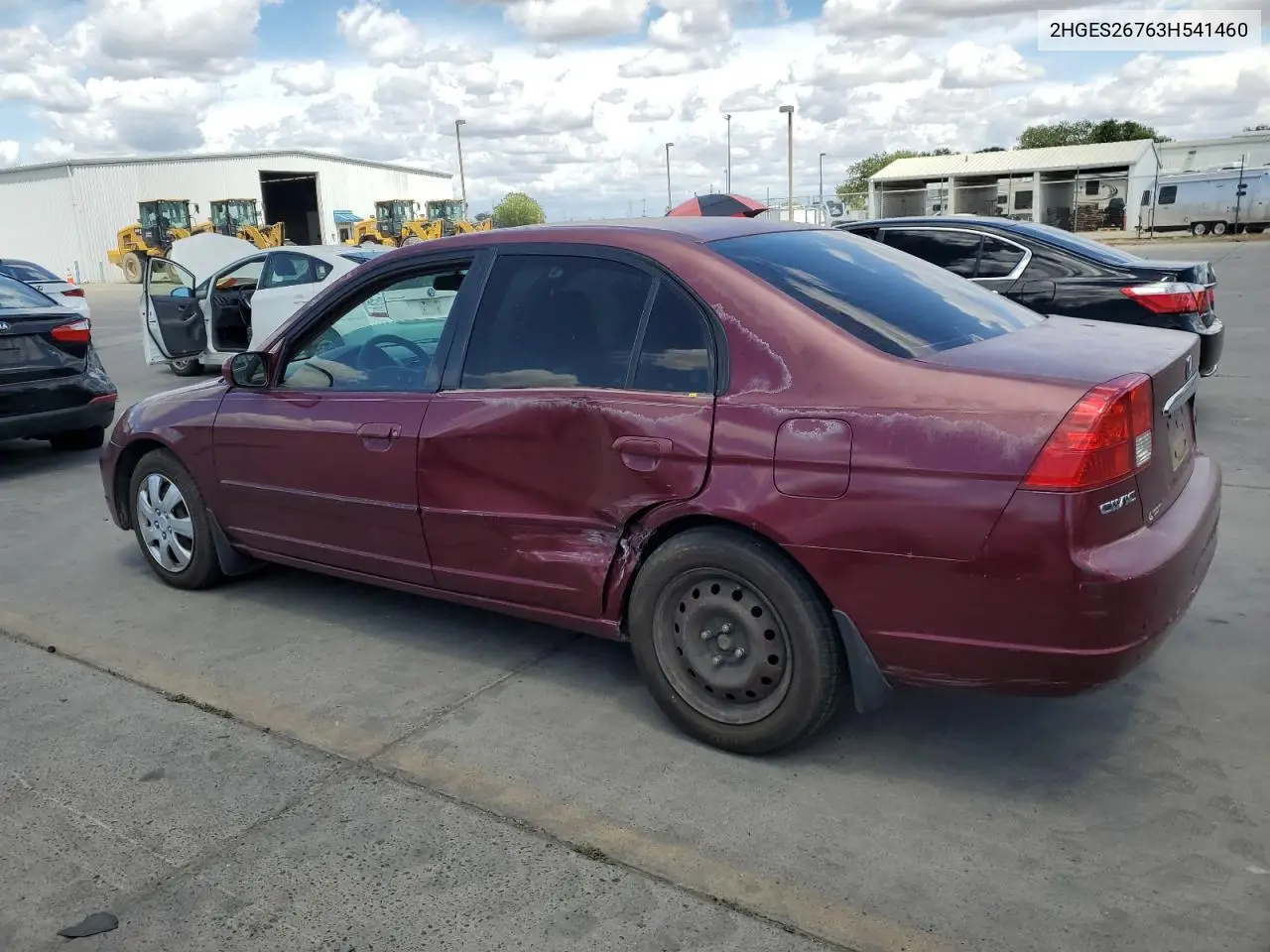 2003 Honda Civic Ex VIN: 2HGES26763H541460 Lot: 56026585