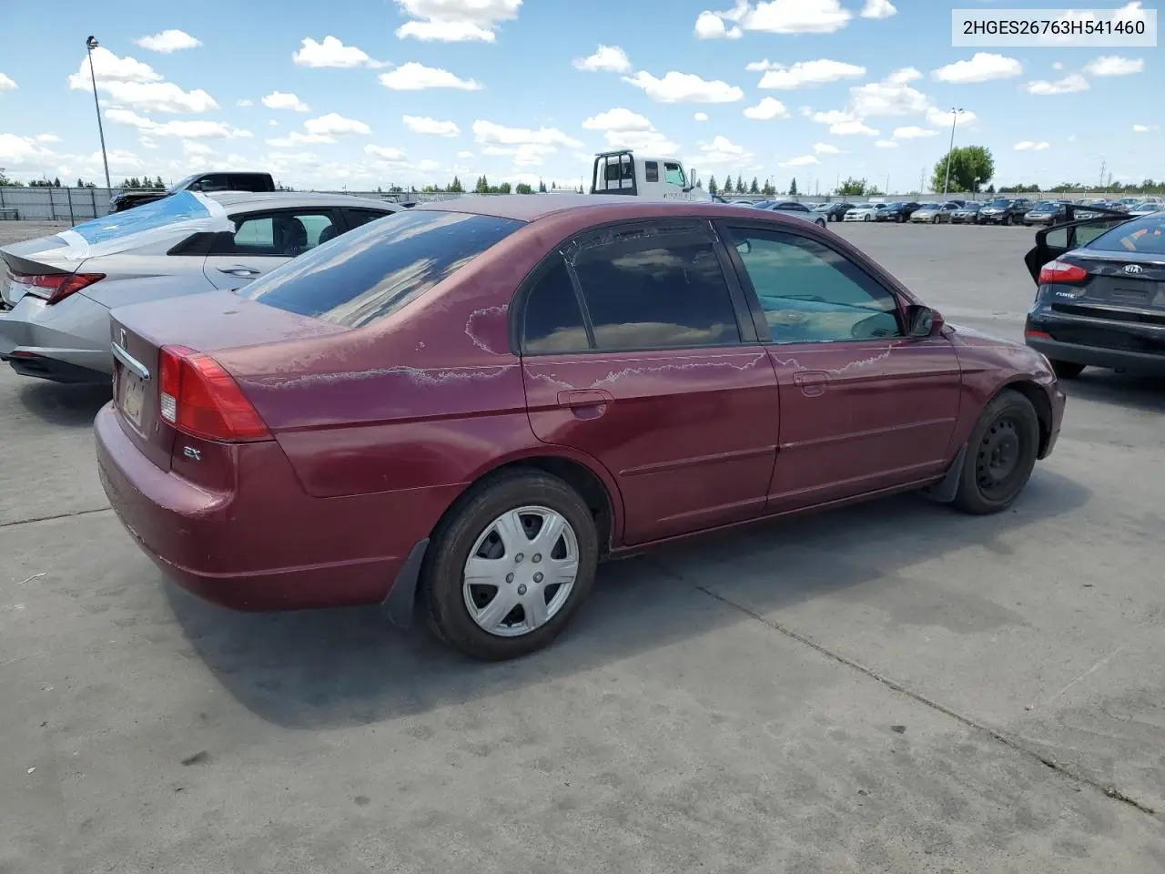 2003 Honda Civic Ex VIN: 2HGES26763H541460 Lot: 56026585