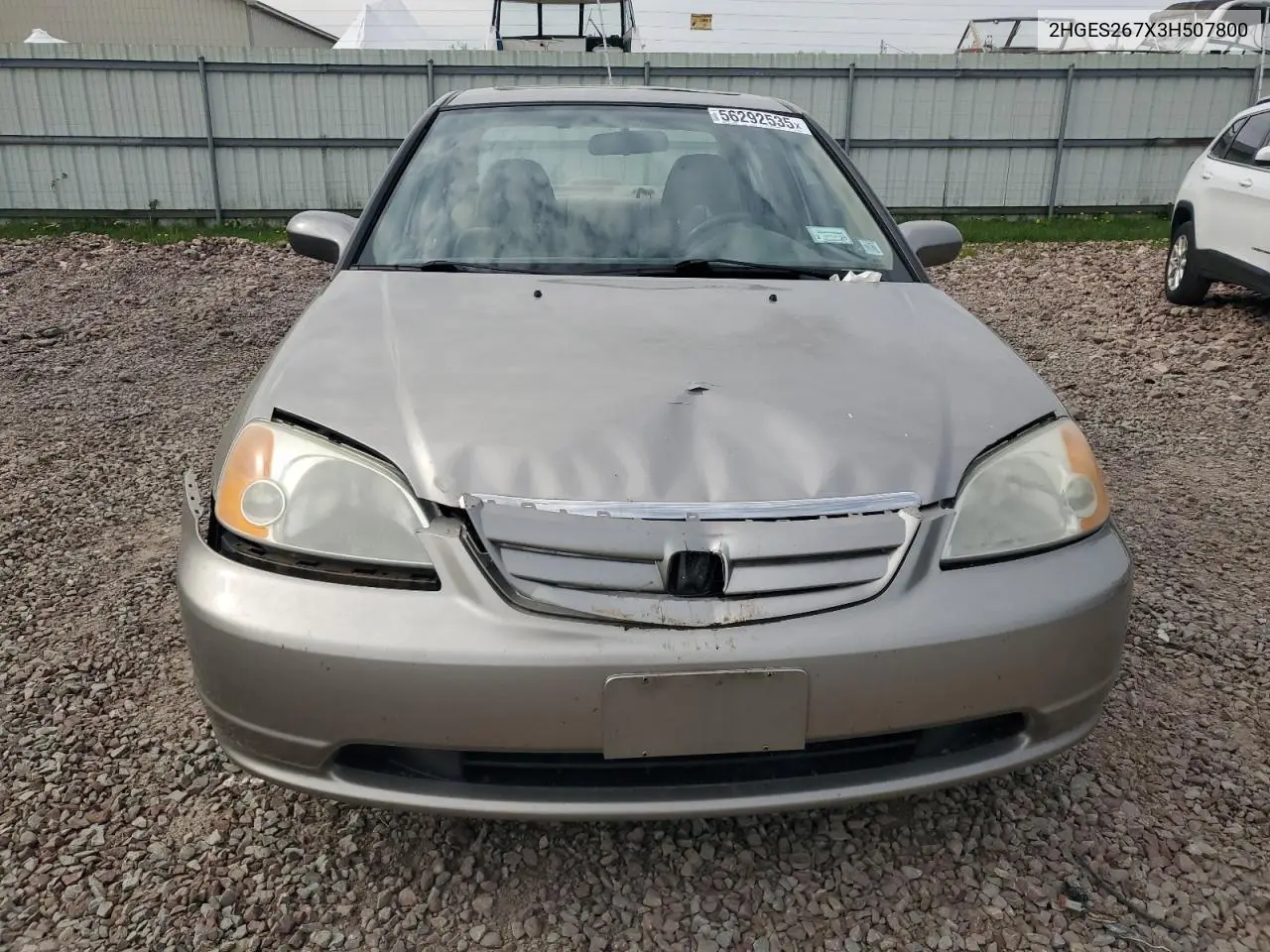 2003 Honda Civic Ex VIN: 2HGES267X3H507800 Lot: 56292535