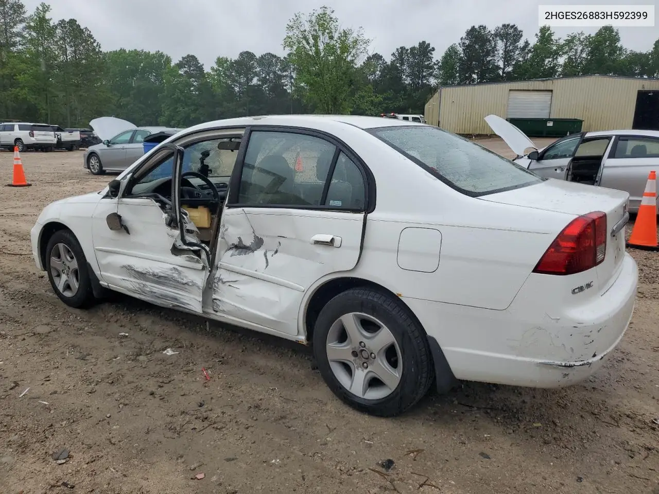 2003 Honda Civic Ex VIN: 2HGES26883H592399 Lot: 56403115
