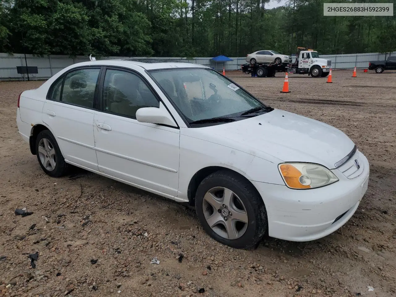 2003 Honda Civic Ex VIN: 2HGES26883H592399 Lot: 56403115