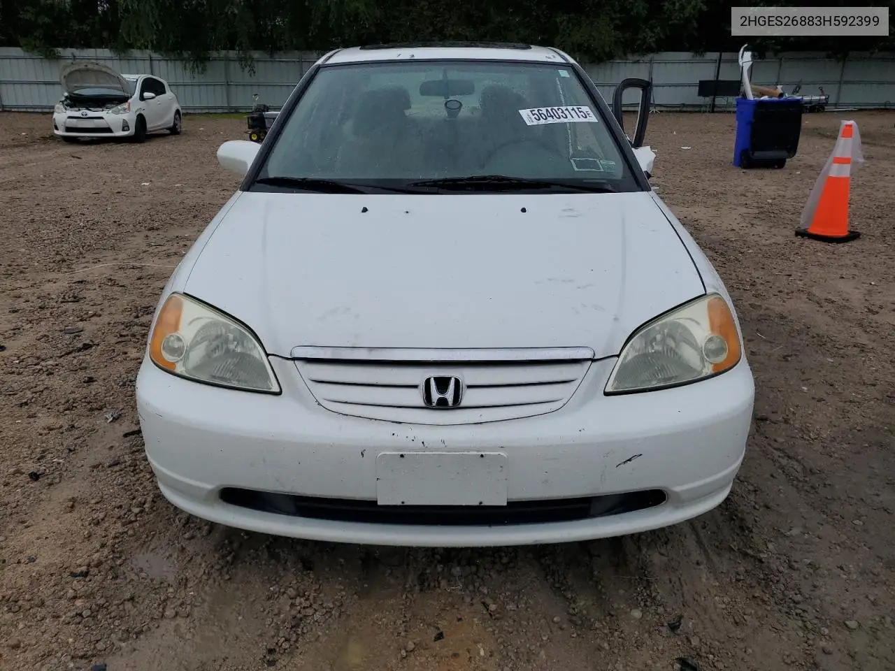 2003 Honda Civic Ex VIN: 2HGES26883H592399 Lot: 56403115
