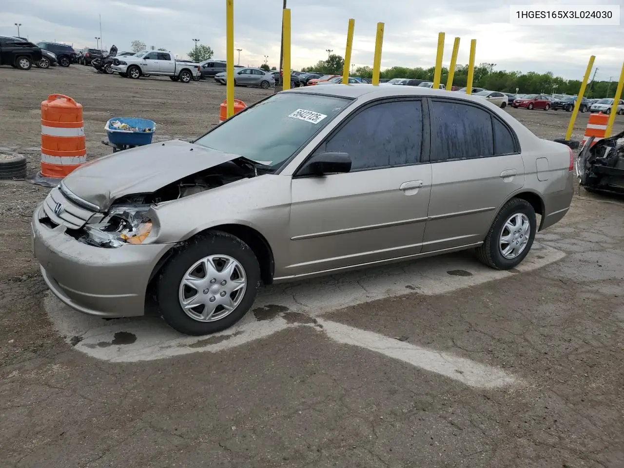 2003 Honda Civic Lx VIN: 1HGES165X3L024030 Lot: 56422125