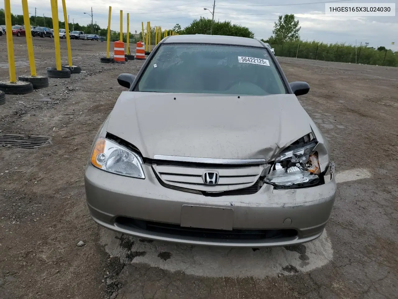 2003 Honda Civic Lx VIN: 1HGES165X3L024030 Lot: 56422125