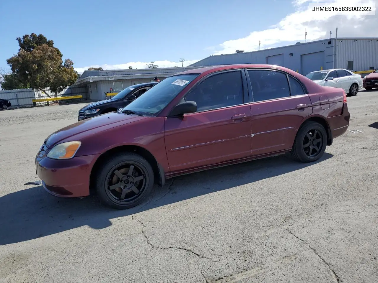2003 Honda Civic Lx VIN: JHMES16583S002322 Lot: 56728115