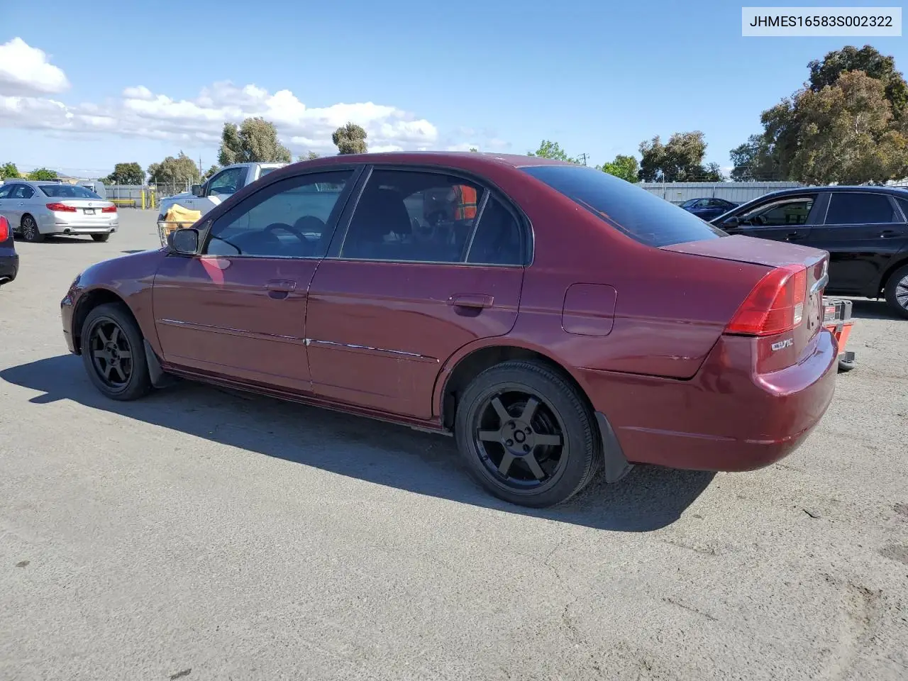 2003 Honda Civic Lx VIN: JHMES16583S002322 Lot: 56728115