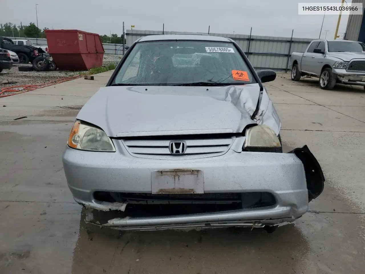 2003 Honda Civic Lx VIN: 1HGES15543L036966 Lot: 59678805