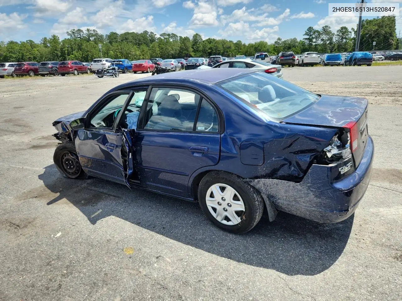 2003 Honda Civic Lx VIN: 2HGES16513H520847 Lot: 61230885