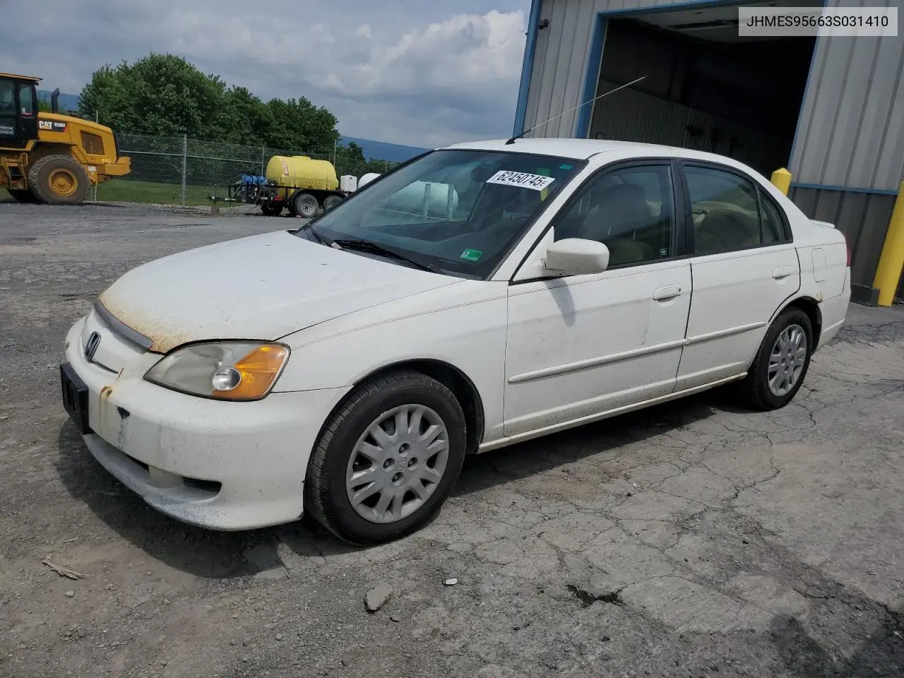 2003 Honda Civic Hybrid VIN: JHMES95663S031410 Lot: 62450745