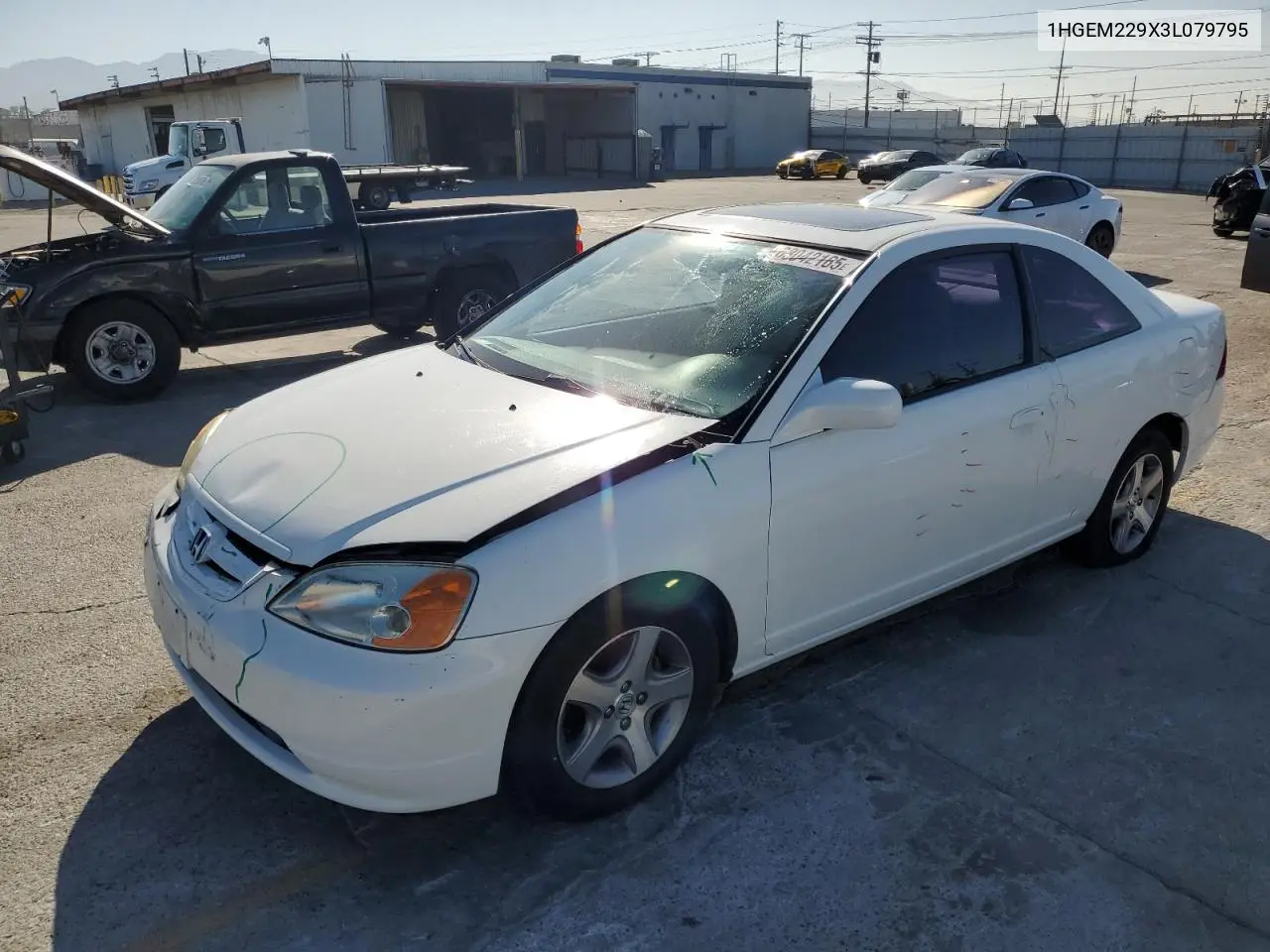 2003 Honda Civic Ex VIN: 1HGEM229X3L079795 Lot: 63042165