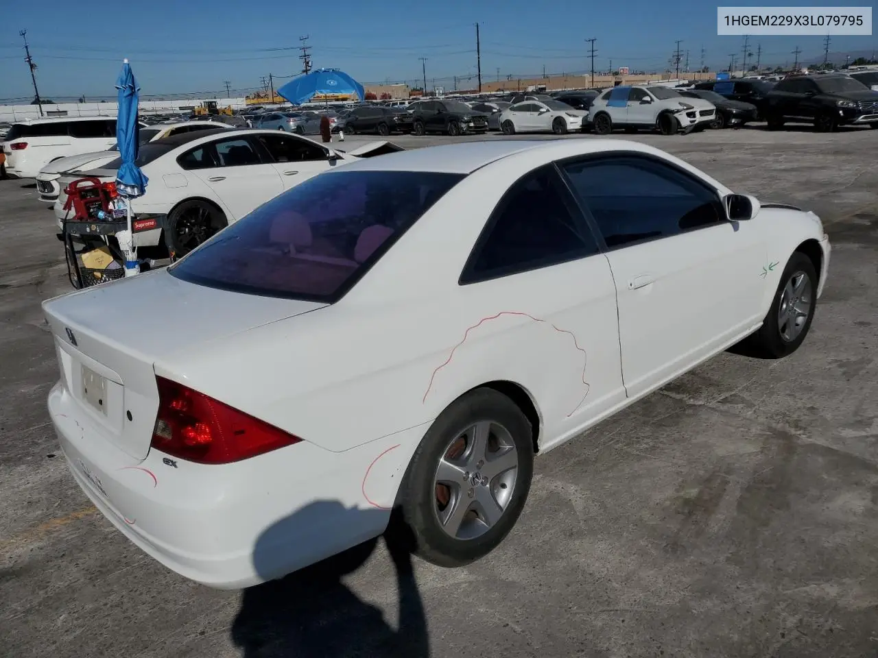 2003 Honda Civic Ex VIN: 1HGEM229X3L079795 Lot: 63042165