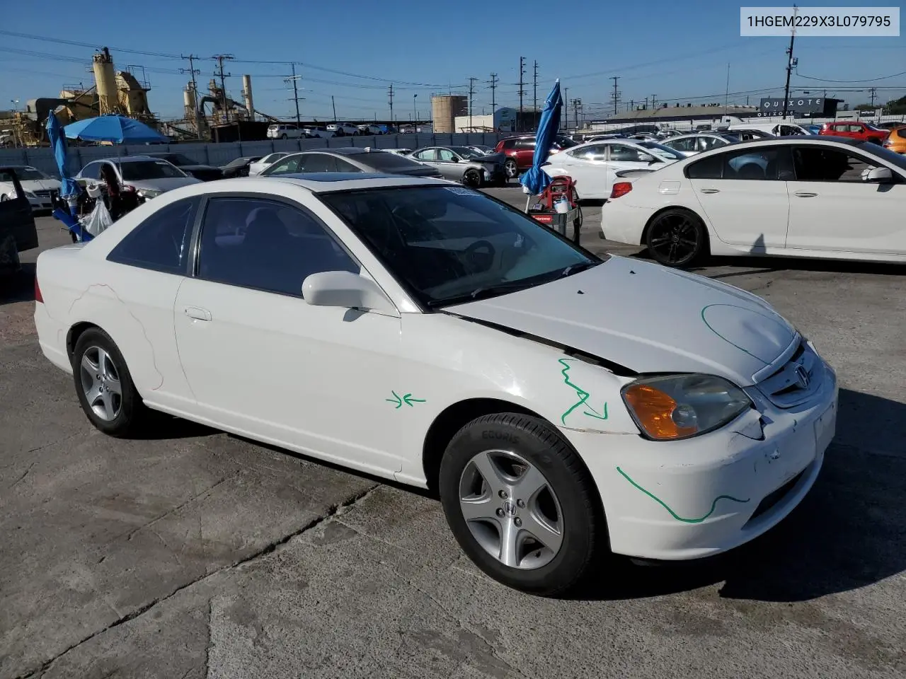 2003 Honda Civic Ex VIN: 1HGEM229X3L079795 Lot: 63042165