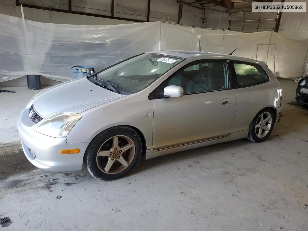 2004 Honda Civic Si VIN: SHHEP33524U505862 Lot: 53547135