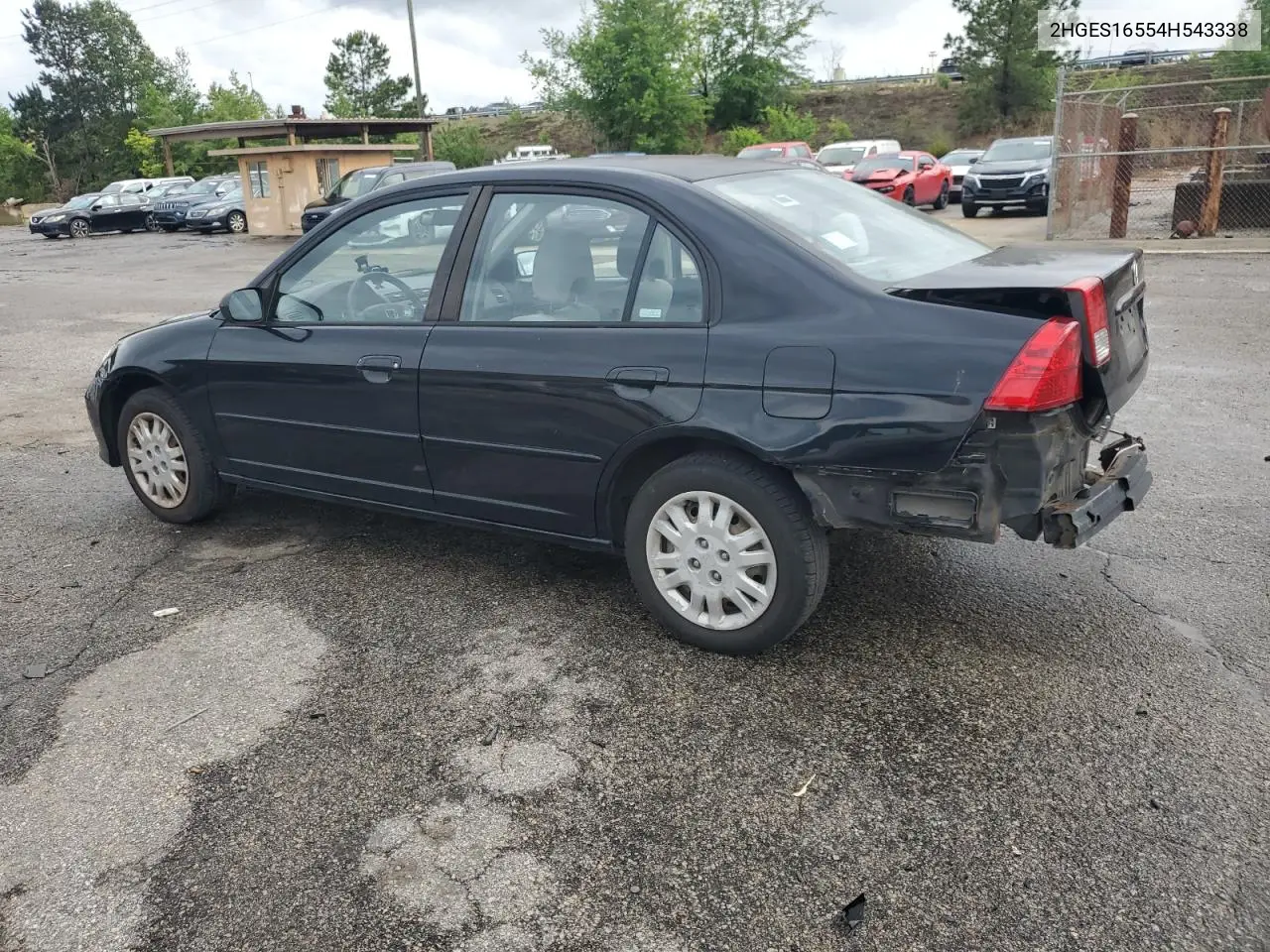 2004 Honda Civic Lx VIN: 2HGES16554H543338 Lot: 56353535