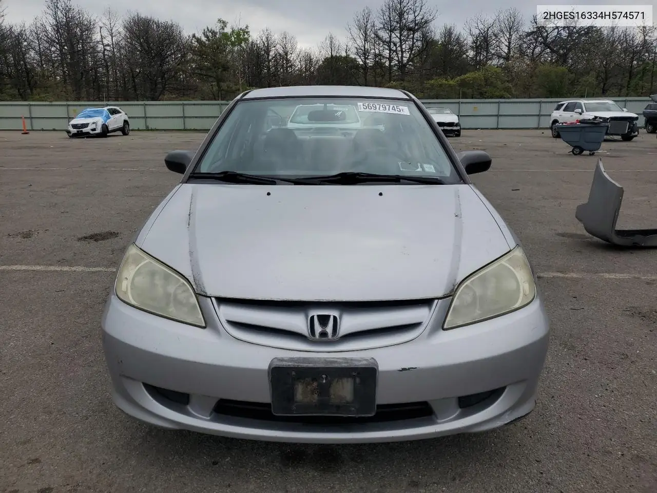 2004 Honda Civic Dx Vp VIN: 2HGES16334H574571 Lot: 56979745