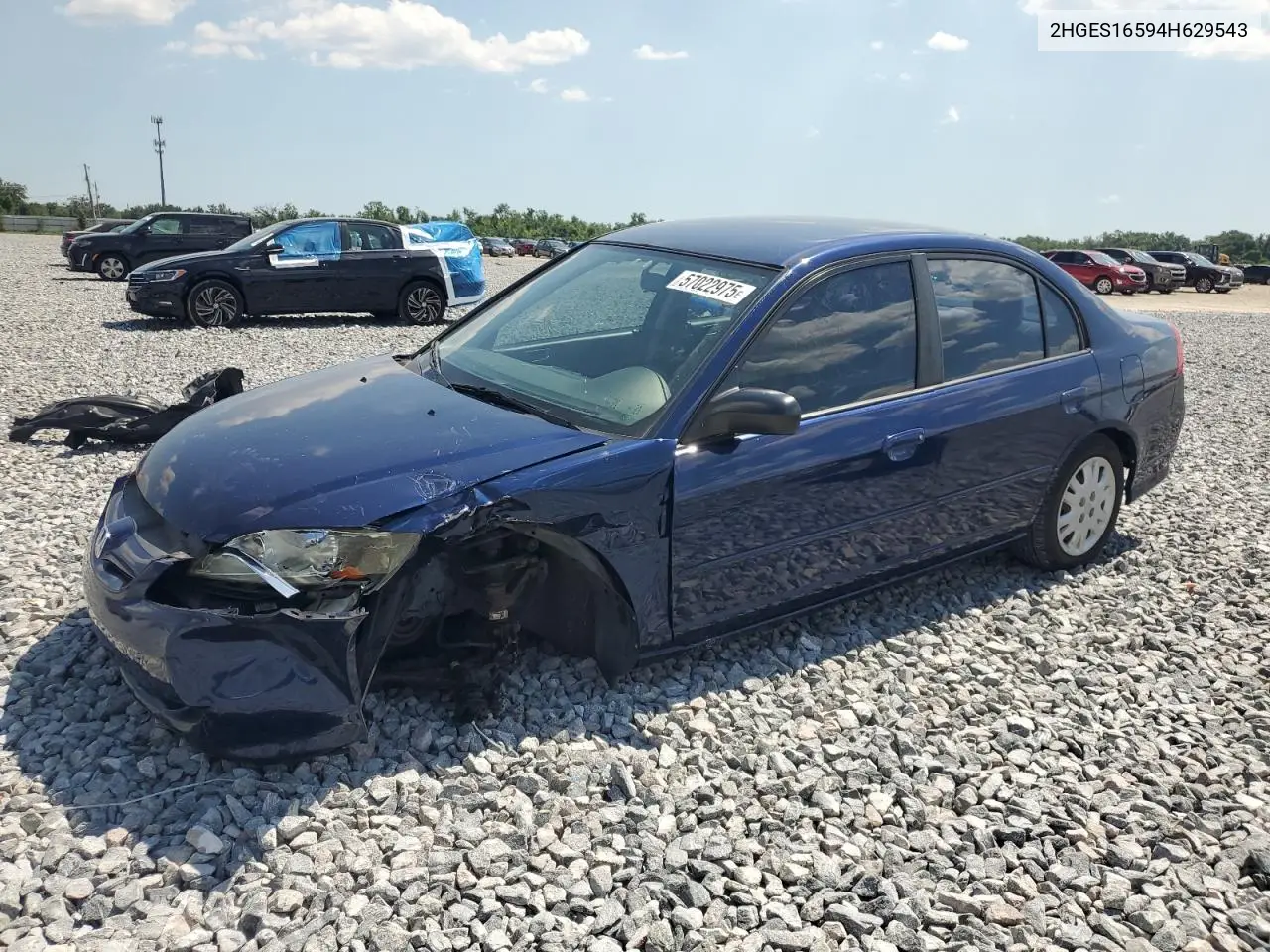 2004 Honda Civic Lx VIN: 2HGES16594H629543 Lot: 57022975