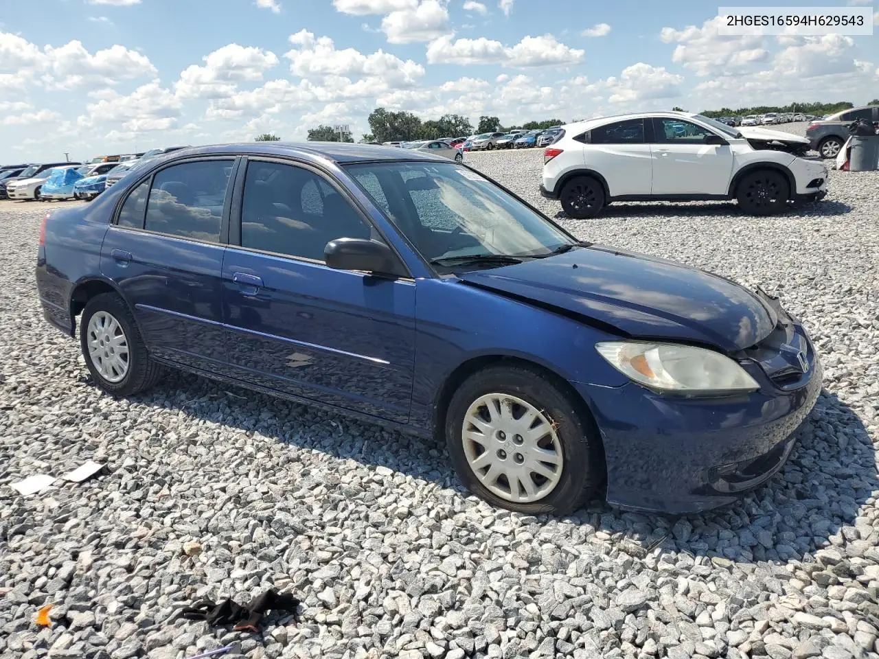 2004 Honda Civic Lx VIN: 2HGES16594H629543 Lot: 57022975