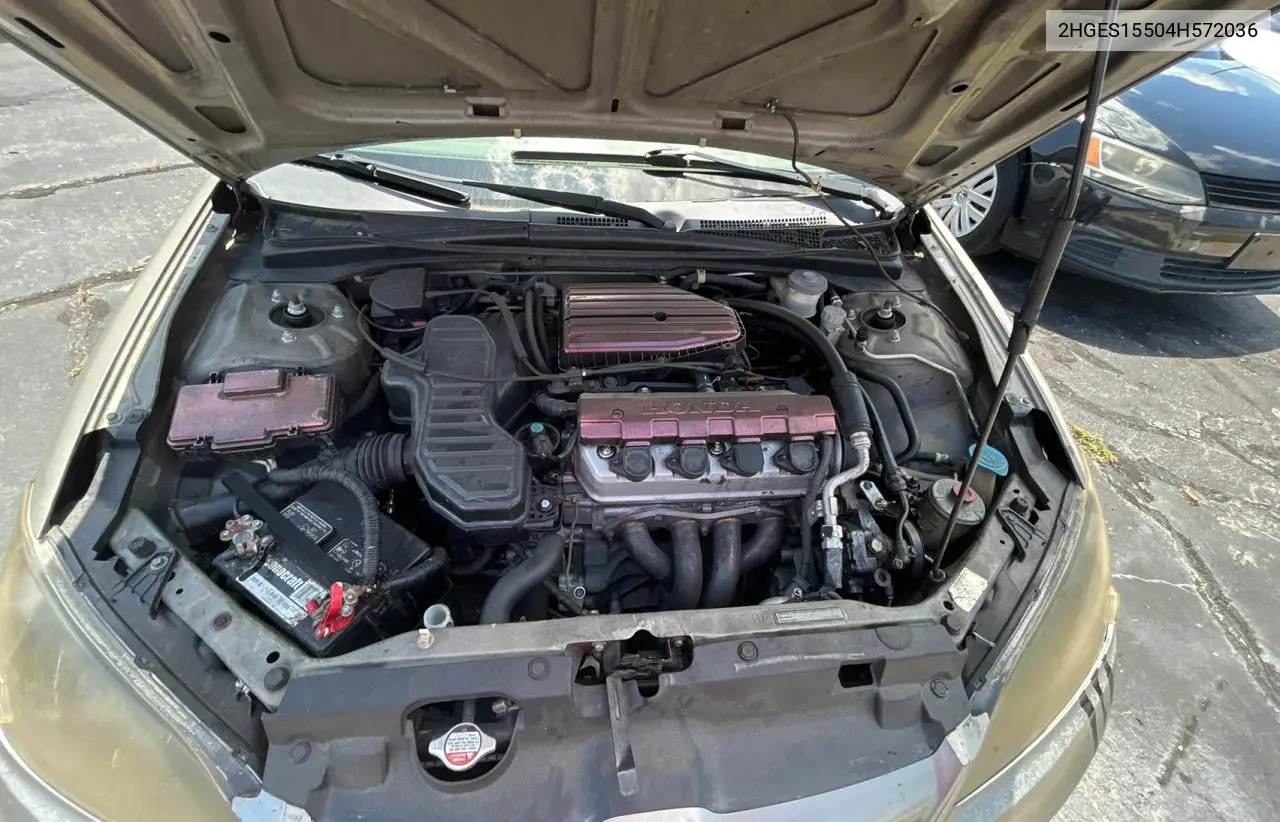 2004 Honda Civic Lx VIN: 2HGES15504H572036 Lot: 57294705