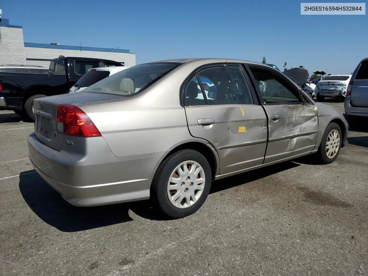 2004 Honda Civic Lx VIN: 2HGES16594H532844 Lot: 59956895