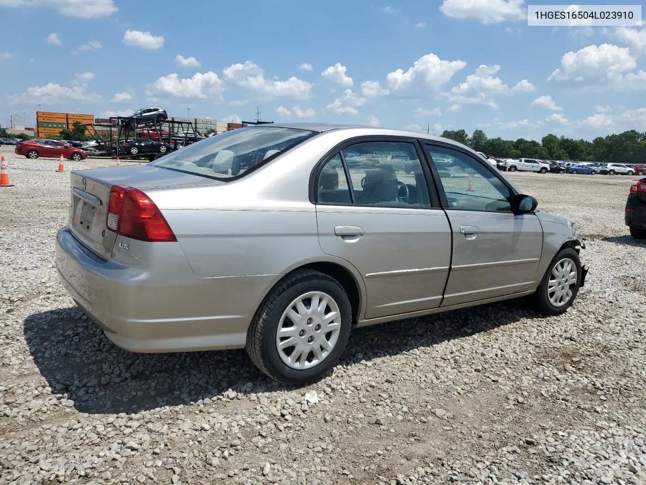 2004 Honda Civic Lx VIN: 1HGES16504L023910 Lot: 61770775