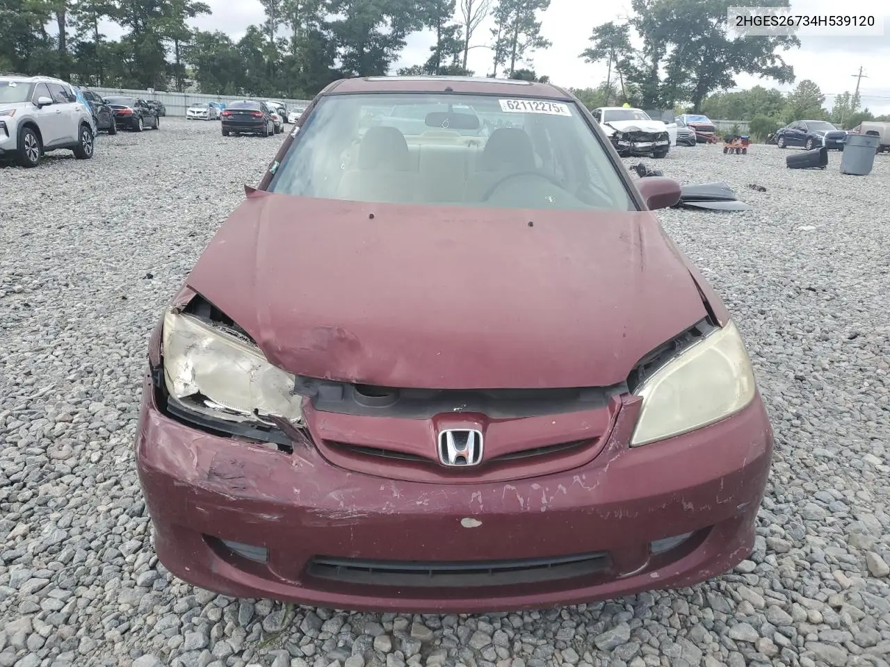 2004 Honda Civic Ex VIN: 2HGES26734H539120 Lot: 62112275