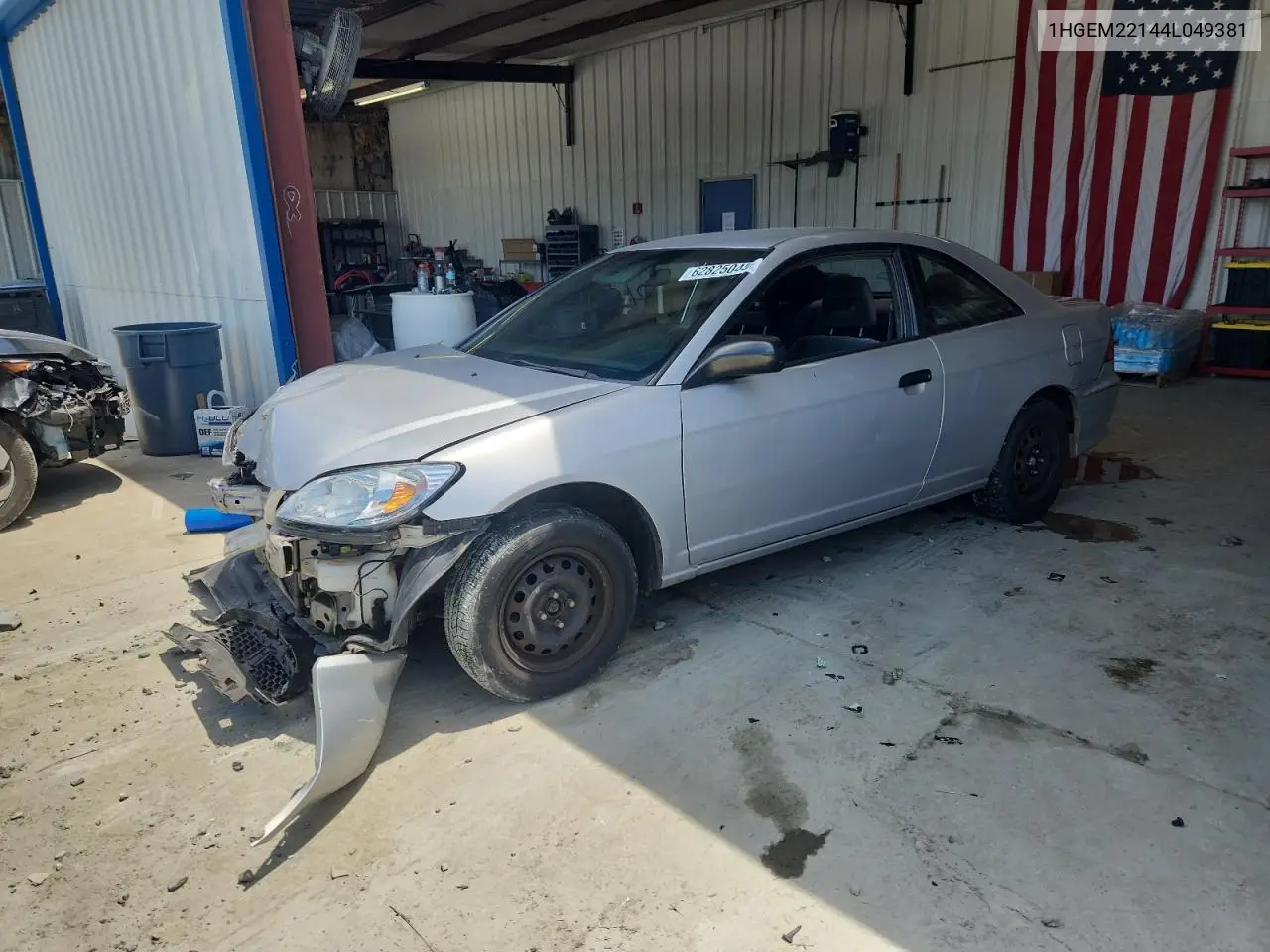 2004 Honda Civic Dx Vp VIN: 1HGEM22144L049381 Lot: 62825045
