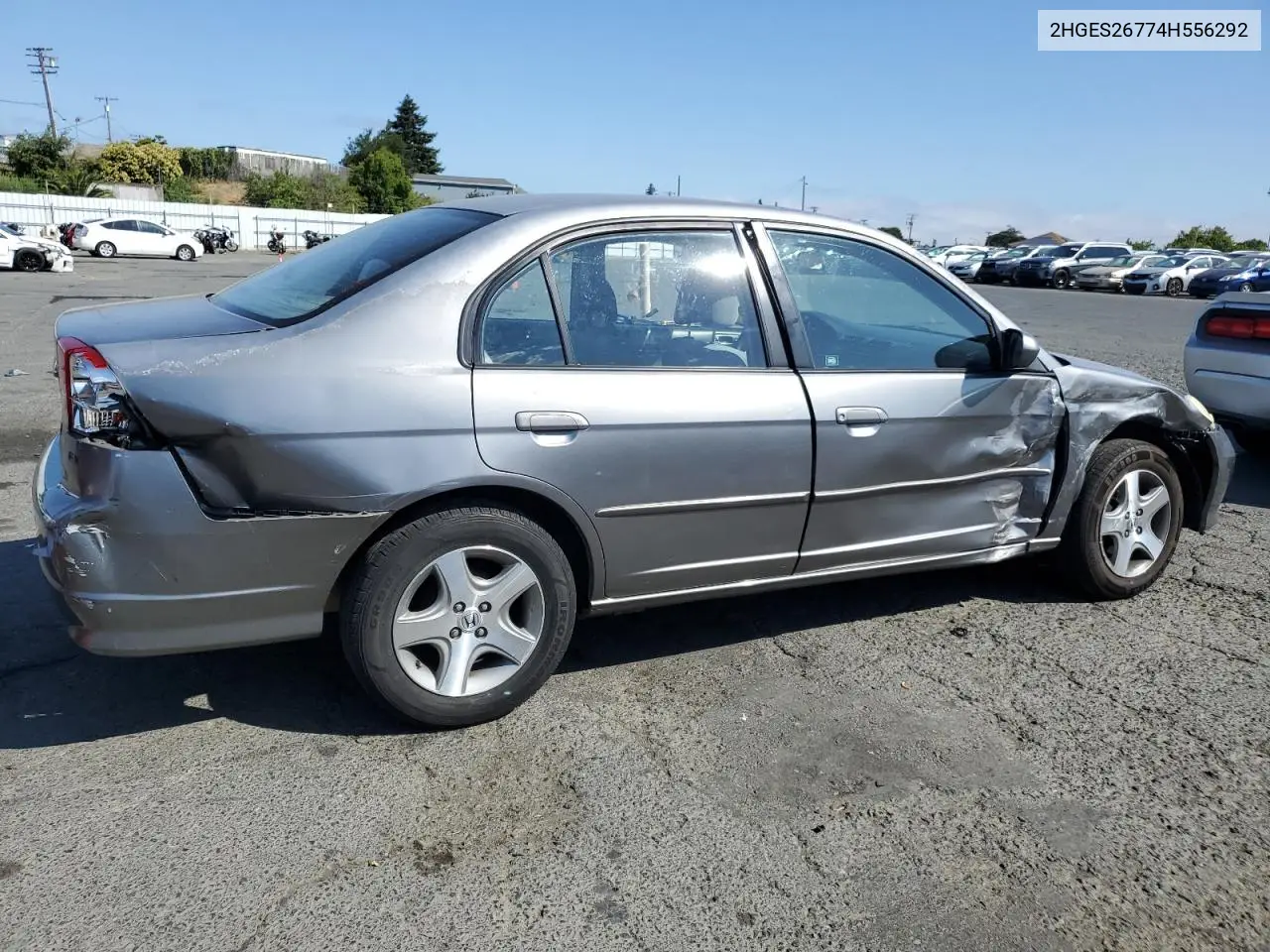 2004 Honda Civic Ex VIN: 2HGES26774H556292 Lot: 63008175