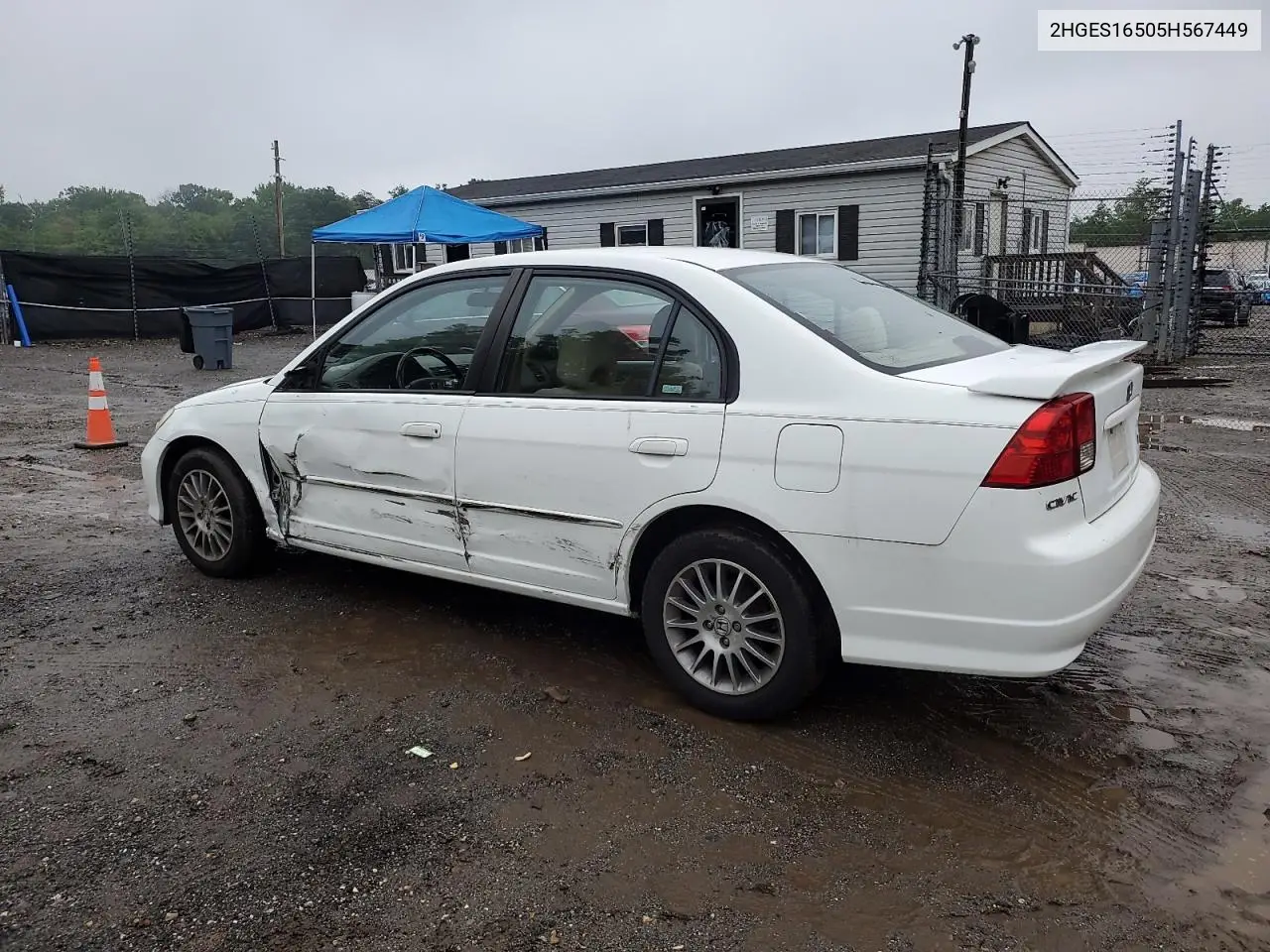 2005 Honda Civic Lx VIN: 2HGES16505H567449 Lot: 56414565