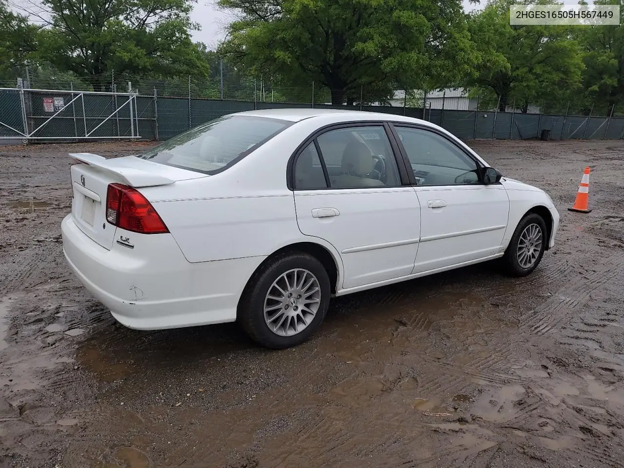 2005 Honda Civic Lx VIN: 2HGES16505H567449 Lot: 56414565