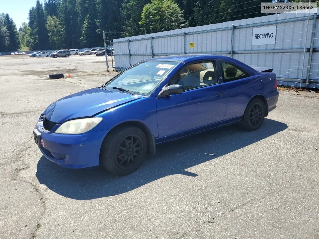 2005 Honda Civic Dx Vp VIN: 1HGEM223X5L049663 Lot: 63251735
