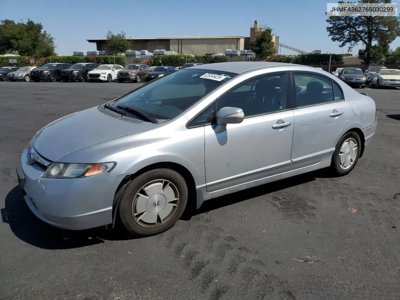 2006 Honda Civic Hybrid VIN: JHMFA36276S030299 Lot: 62934425