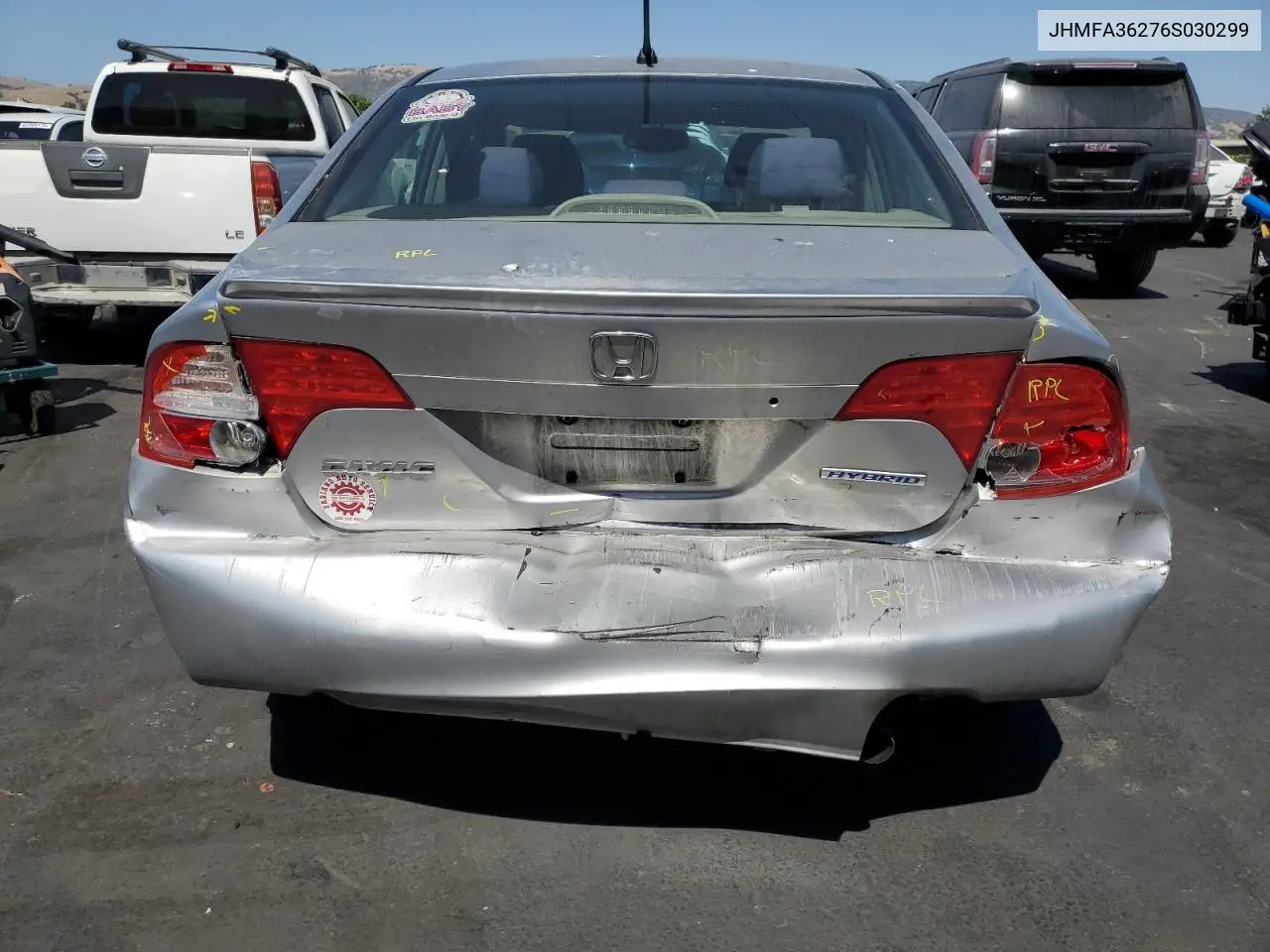 2006 Honda Civic Hybrid VIN: JHMFA36276S030299 Lot: 62934425
