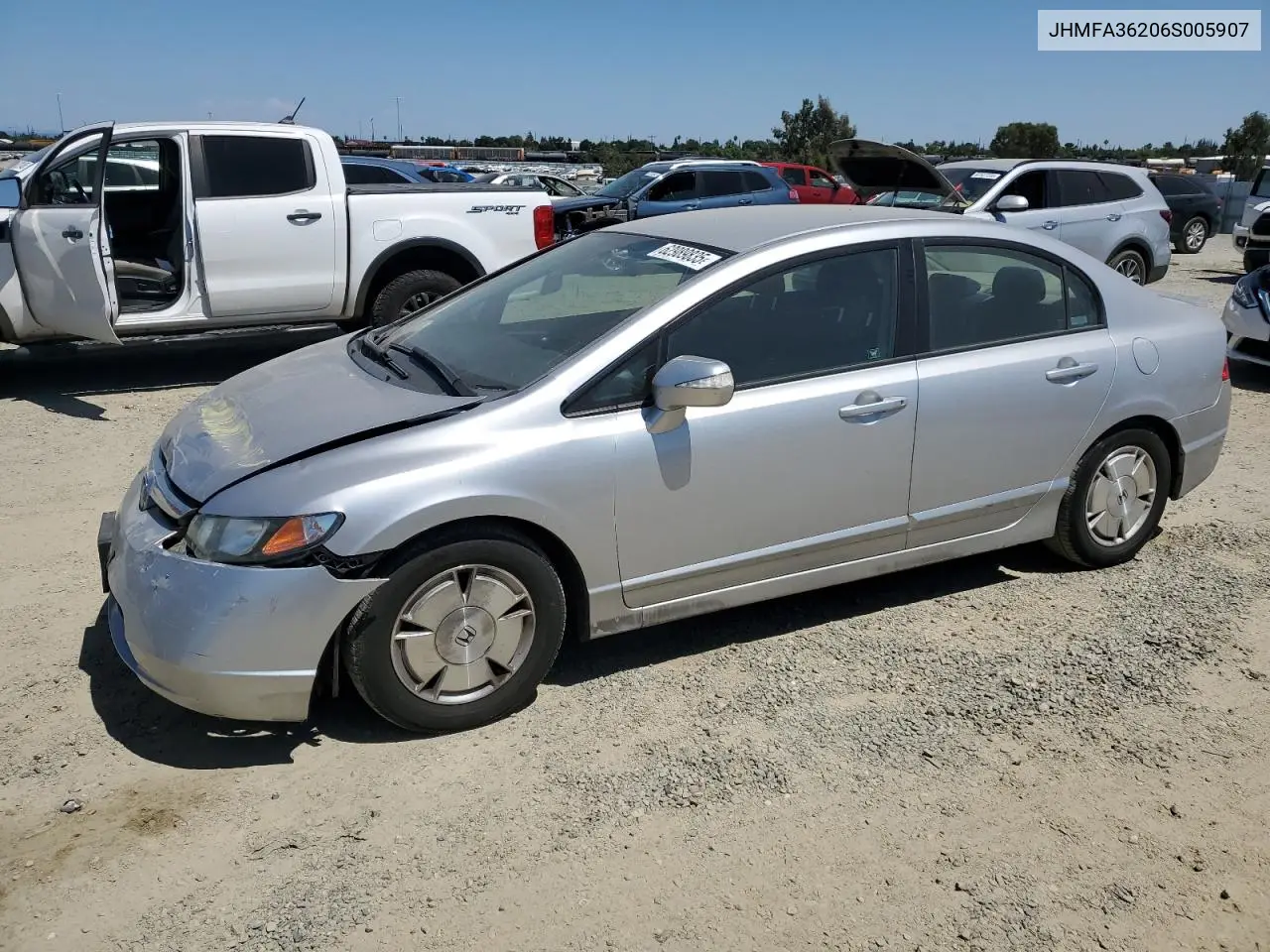 2006 Honda Civic Hybrid VIN: JHMFA36206S005907 Lot: 62989835