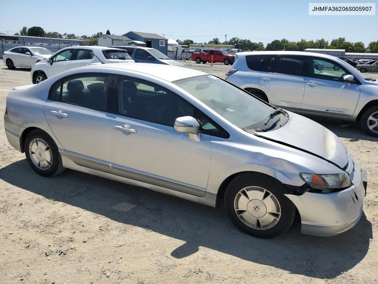 2006 Honda Civic Hybrid VIN: JHMFA36206S005907 Lot: 62989835