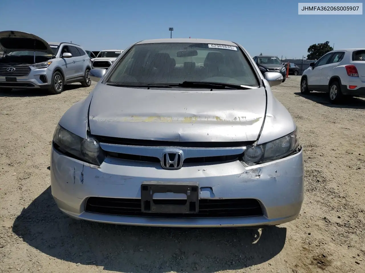 2006 Honda Civic Hybrid VIN: JHMFA36206S005907 Lot: 62989835