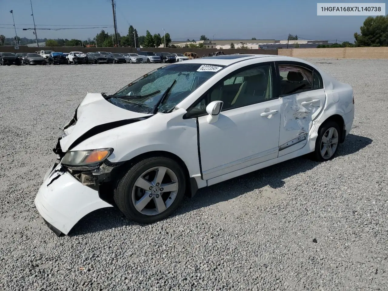 2007 Honda Civic Ex VIN: 1HGFA168X7L140738 Lot: 62223595