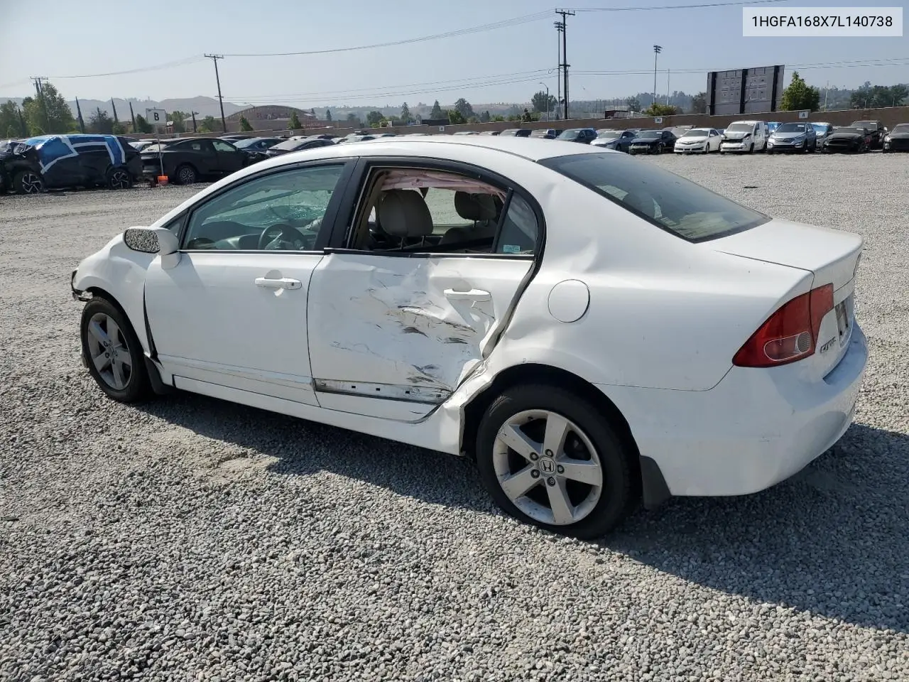 2007 Honda Civic Ex VIN: 1HGFA168X7L140738 Lot: 62223595