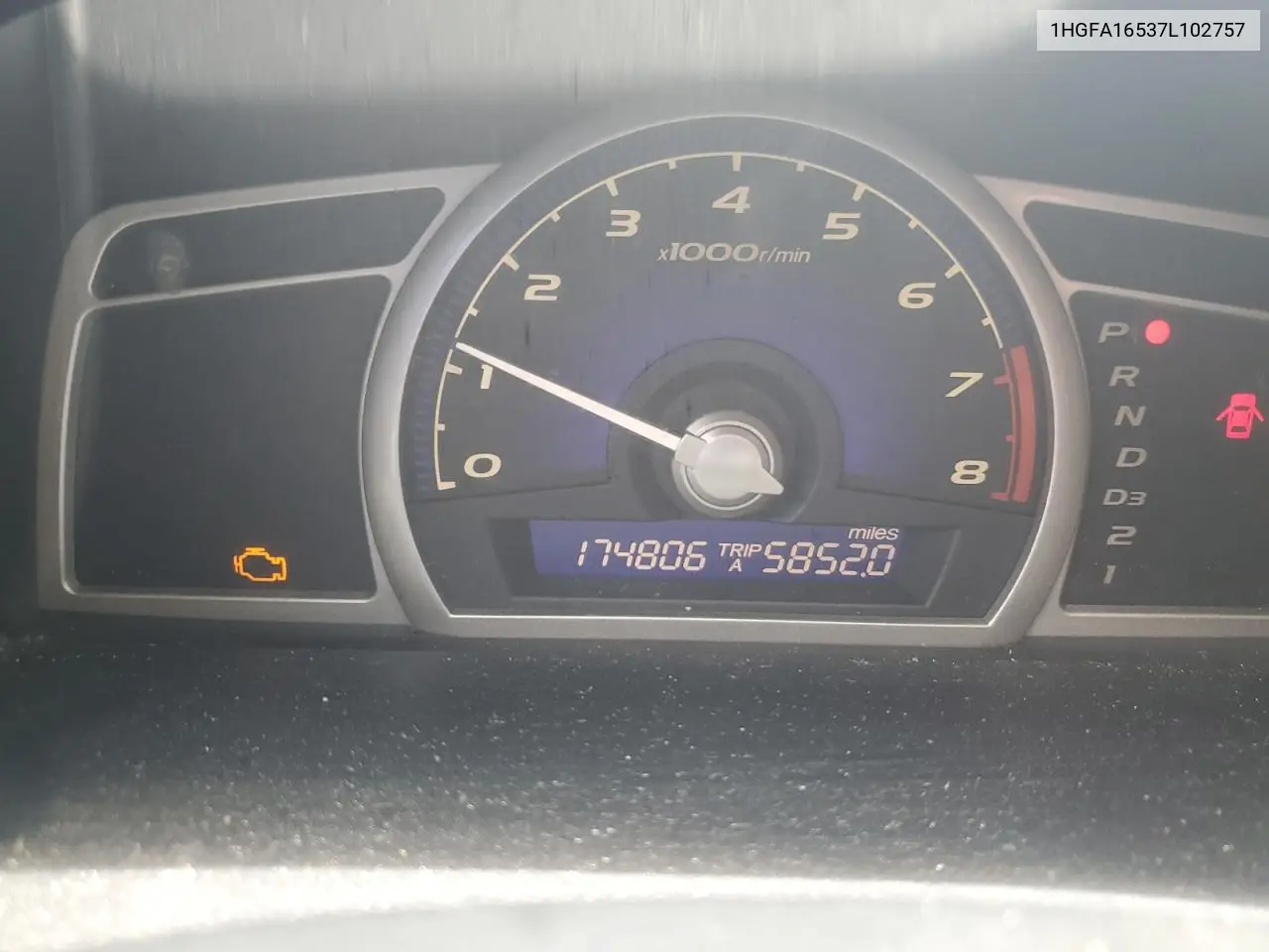 2007 Honda Civic Lx VIN: 1HGFA16537L102757 Lot: 62793625