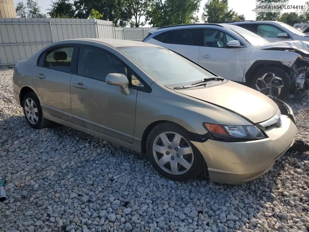 2007 Honda Civic Lx VIN: 1HGFA16547L074418 Lot: 65363915